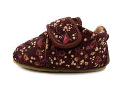 Wheat thermal slippers maroon birds